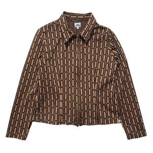 VTG 80’s Rusty Surboards Groovy Geometric AOP Zip Up Jacket Men’s L Brown Beige